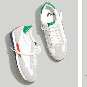 League Sneakers in Colorblock Leather & Suede